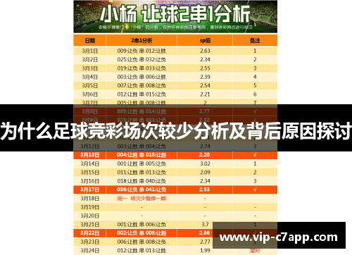 为什么足球竞彩场次较少分析及背后原因探讨